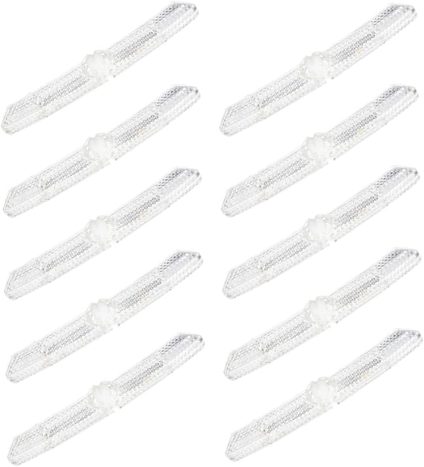 Kisangel 10pcs Bicycle Reflector - White Wheel Reflectors for Night Riding Accessories