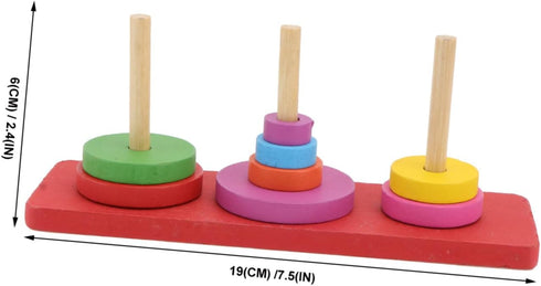 MUELODSIC Interactive Parrot Training Ring for Medium to Large Birds Wooden Tabletop Stacking Game to Enhance