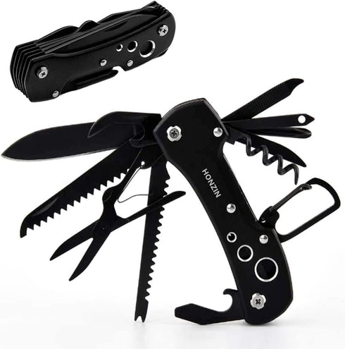 HONZIN Swiss Style Multi Function Pocket Knife for Everyday Use, Outdoor Survival Fishing, Gifts for Men
