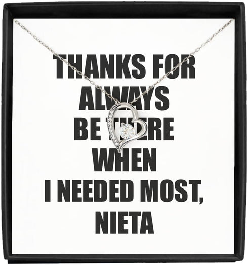 EzGift Funny Nieta Necklace Pendant Thanks For Always Be There Needed Most Cute