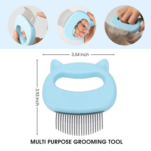 Gentle Cat Grooming Comb Massager - Soft Tools for Pet Hair Removal, Nail Clipper, Deshedding, and Trimming