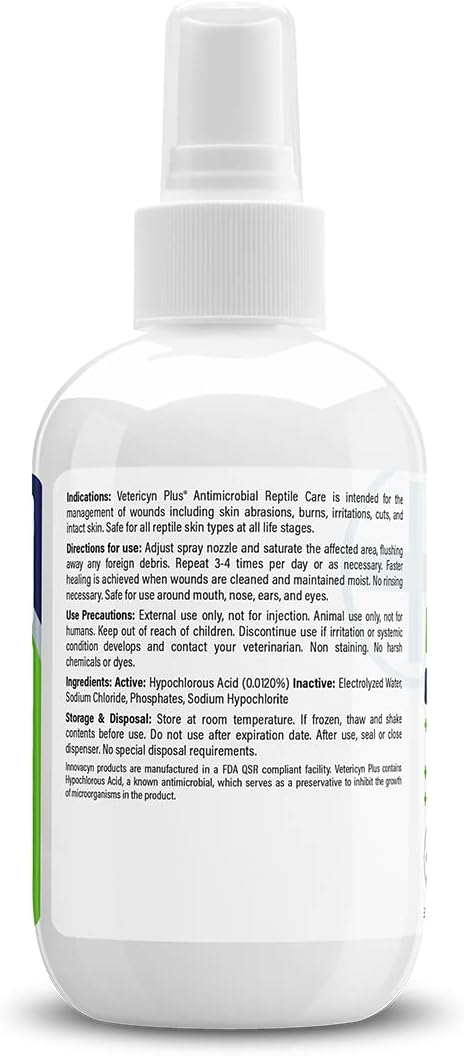 Vetericyn Plus Reptile Wound Care Spray, 3 Ounces, Helps Care for Reptile Wounds, Scale Rot, Lamp Burns