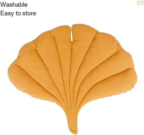 Pet Mat for Small Dogs and Cats - Soft Cotton Bedding with Ginkgo Leaf Design, Machine Washable, 50 x 68cm