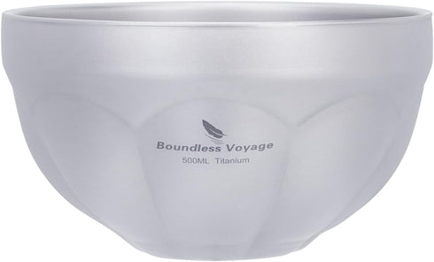 Boundless Voyage Titanium Double Walled Camping Bowls Rice Soup Oatmeal Yogurt Serving