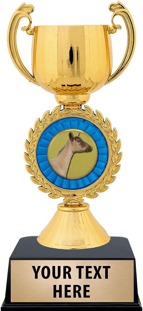 Dairy Goat Gold Cup Trophy, 6 1/2" Custom Dairy Goat Award Trophy,