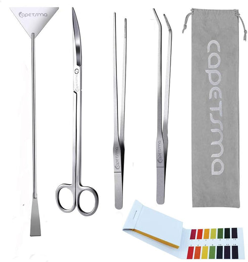Capetsma Aquascape Tools, Long Stainless Steel Aquarium Plant Tools Set for Fish Tank Cleaning Kit