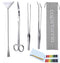 Capetsma Aquascape Tools, Long Stainless Steel Aquarium Plant Tools Set for Fish Tank Cleaning Kit