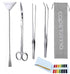 Capetsma Aquascape Tools, Long Stainless Steel Aquarium Plant Tools Set for Fish Tank Cleaning Kit