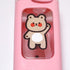 Kawaii Bear Water Bottle With Straw, Portable Square Drinking Bottle for Girl, Cute Juice Tea Water Cups (700ml, Pink)