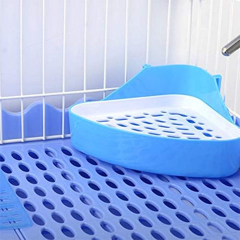 kathson Small Litter Box, Guinea Pig Litter Tray for Ferret Potty Training, Corner Litter Pan