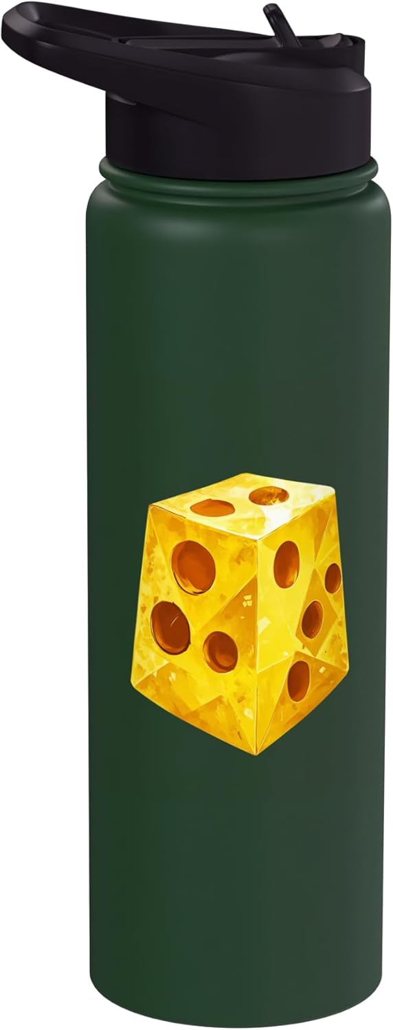 Novelty Gaming Accessory for Cheese Lovers Funny Cheese Dice Design for Game Nights and Gatherings Stainless Steel Insulated