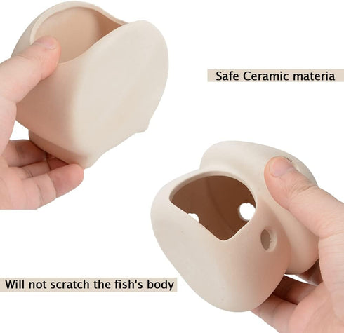 Saim Aquarium Mushroom House with Cave Decorations, Ceramic Cave Fish Tank Accessories for Small Shrimp