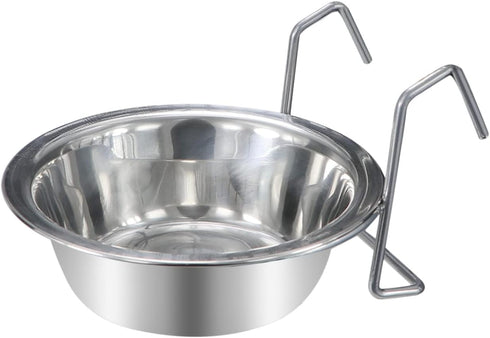 Wontee Stainless Steel Pet Bowl, Hanging Food Water Bowls for Birds, Parrots, Small Dogs and Cats (S)