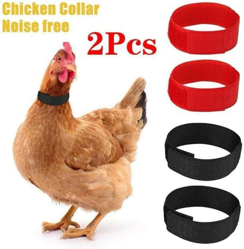 2pcs Black Anti Crow Rooster Collar, No Crow Noise Neck Belt for Roosters for Chicken, Duck, Goose Pet Collar,Length
