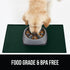 Gorilla Grip 100% Waterproof Raised Edge Silicone Pet Feeding Mat - Dog Cat Food Mat Protects Floors (18.5x11.5 Green)