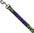 Dog Leash Hulk Face Close Up Action Pose Greens Purples 4 Feet Long 1.0 Inch Wide