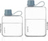 Portable Flat Water Bottle, BPA Free Reusable Tritan Plastic Travel Bottle, Lightweight Leakproof Slim Design (Blue,