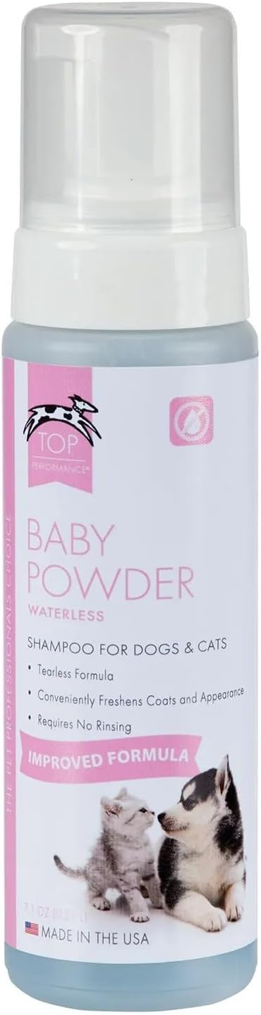 PUREPET (7.1 oz Waterless Shampoo for Dogs and Cats Travel Show Dog Mobile Groom Convenient Foam Baby Powder)