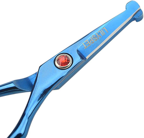 LILYS PET 5.0" Right-Handed Round-Tip Grooming Scissors, Stainless Steel for Nose, Ear, Face, Paw Hair for Pets