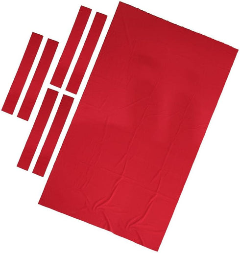 Aymzbd 9ft Worsted Billiard Pool Table Cloth Pool Table W/Cushion Rail, Red, 2.8x1.5m