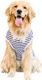 ANIAC Summer Dog Shirt for Medium Dog, Striped T-Shirt, White Basic Tank Top, Sleeveless Vest, Spring Pet Clothes