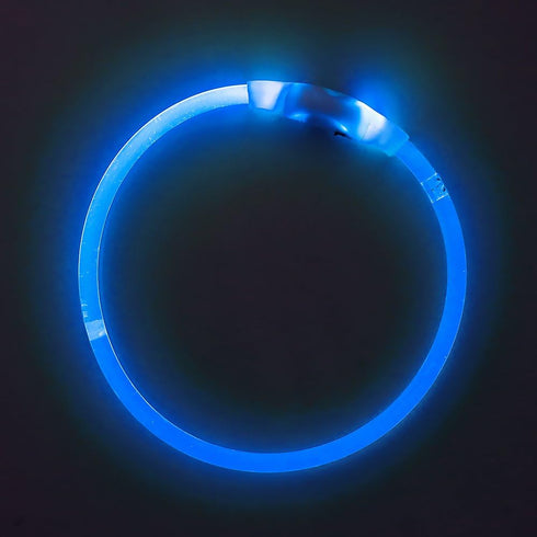 BSEEN Blue Light Up Dog Collar - 360° Visible Rainproof LED Rechargeable for Small Medium Large Dogs