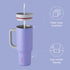 Owala Stainless Steel Triple Layer Insulated Travel Tumbler, 40 oz with Spill Resistant Lid, Light Purple