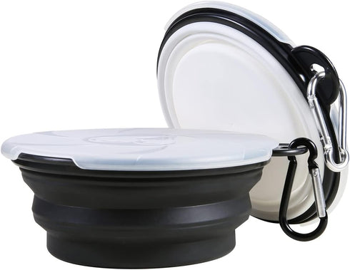Collapsible Dog Bowl, 2 Pack Portable and Foldable Pet Travel Bowls - Collapsible Water Feeding Bowls for Dogs, Cats,
