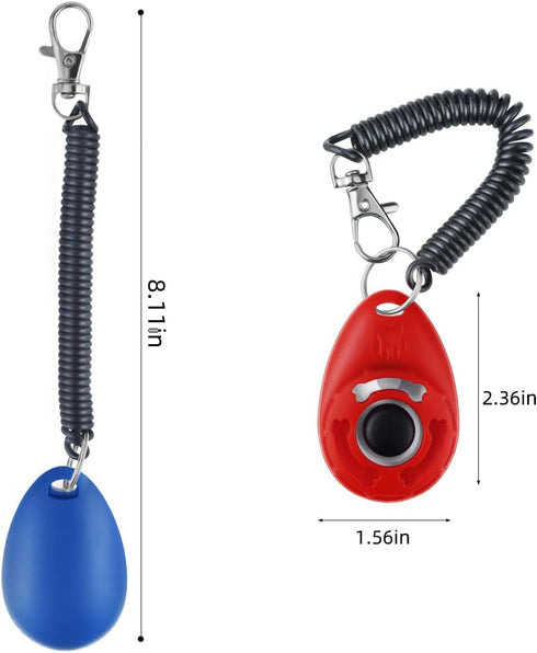 yuntop 4 Pieces Pet Training Clicker with Wrist Strap and Dog Training Treat Pouch Pet Training Clicker for Training Puppy Cats Birds Dog Clicker Training Kit Behavioral(White, Red, Orange, Blue)