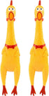 Dlh western Large Screaming Rubber Chicken, 12 Inch Squawking Chicken (2-Pack)
