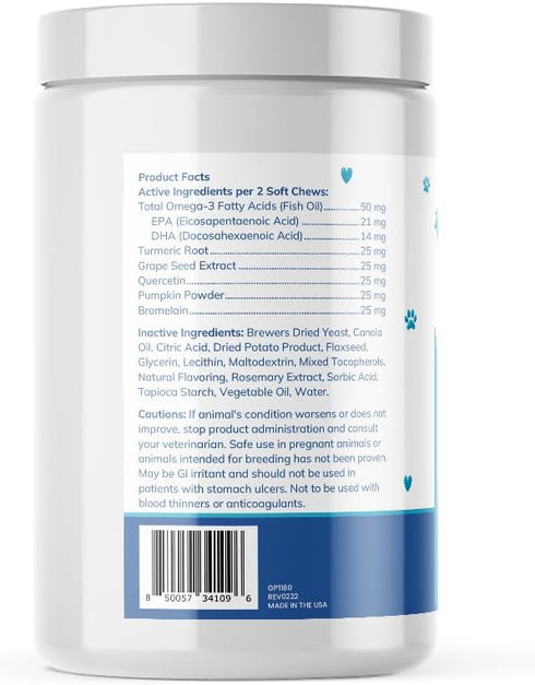 Replenish Allergy and Immune Support Chews for Dogs - Dr. Rachel's Antioxidant - Rich, Skin & Coat Health, Respiratory Support - Omega, DHA, EPA - 60 Count