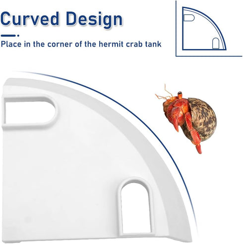 DQITJ 1 Pcs Hermit Crab Cave Habitat Hermit Crab Climbing Toy Tank Accessories (Arc-Shaped Design, White)
