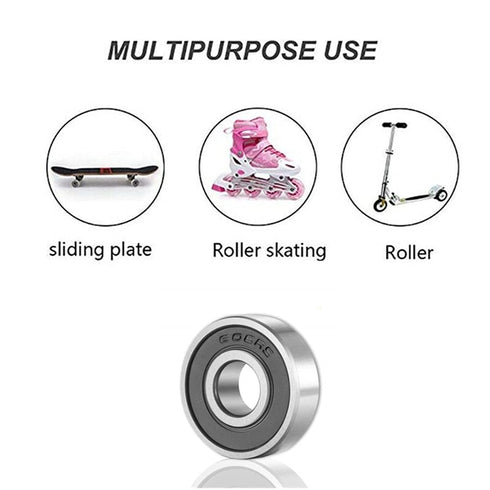SHKI 10 Pack 608 2RS Ball Bearings – Miniature Deep Groove Bearings for Skateboards, Inline Skates, Scooters