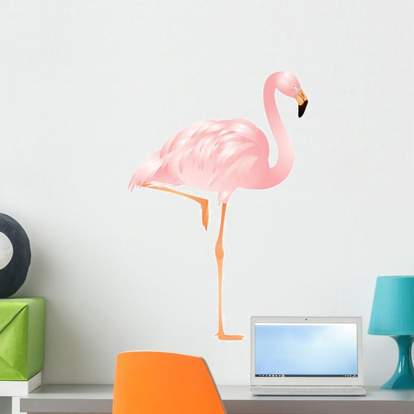 Wallmonkeys Flamingo Vector Wall Decal, Peel and Stick Animal Graphics (24 in H x 16 in W) WM304477