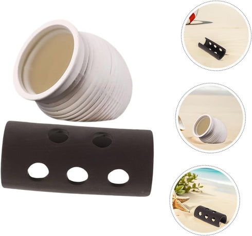 2pcs BESPORTBLE Aquarium Shrimp Hide Cave and Fish Breeding Shelter Ceramic Pot Small Betta Fish Tank Ornament Hiding