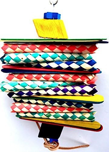 Bonka Bird Toys 1081 4 Step Shred Toy for Parrots, Cages, African Grey, Conure, Cockatiel