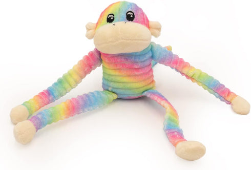 ZippyPaws Spencer The Crinkle Monkey, Colorful Plush Dog Toy with Squeakers for Aggressive Chewers