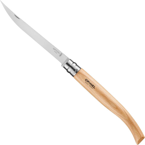Opinel Effile Slimline Series Folding Fillet Knife – Slim Blade, Virobloc Locking Collar, Beechwood Handles, Updated