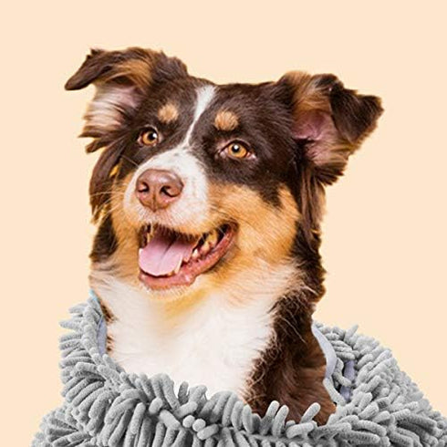 Patas Lague Extra Large Dog Towel, 35''x15'' Quick Drying Microfiber Shammy Towel for Dogs & Cats