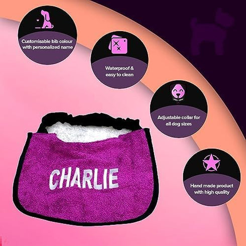 Customizable Dog Bib with Name - Stylish & Waterproof