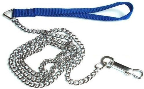 k0970 Dog Pet Puppy Leash Training Lead Chain with Nylon Handle, 48" Blue or Yellow