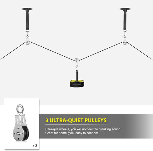 Weight Cable Pulley System Gym, Attachments for Home Gym LAT Pull Down and Biceps Curl Workout