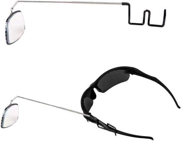 Yooha Adjustable Angle Bicycle Eyeglass Mirror, Aluminium Alloy Riding Mirror for Cycling Helmet Mount