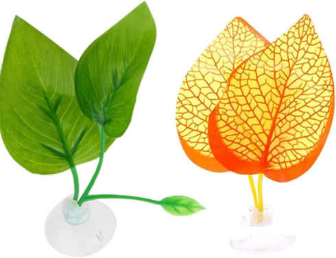 2PCS Betta Fish Tank Decorations, Leaf Hammock Spawning Pad for Aquatic Plant Aquariums.
