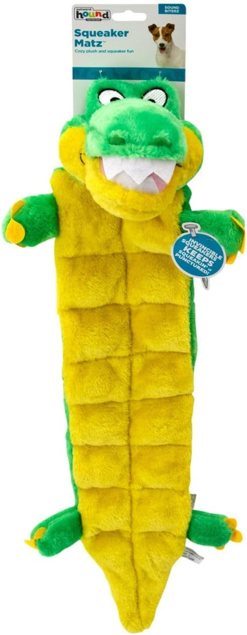 Outward Hound Squeaker Matz Plush Gator Dog Toy, XL