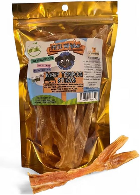 Beef Tendon Sticks Dog Chews 100% Single Ingredient, Long-Lasting Natural Chew for