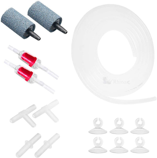 Aquarium Airline Tubing Set, DIY CO2 Diffuser Kit with 6 Feet Tubing, Air Stones, and Connectors