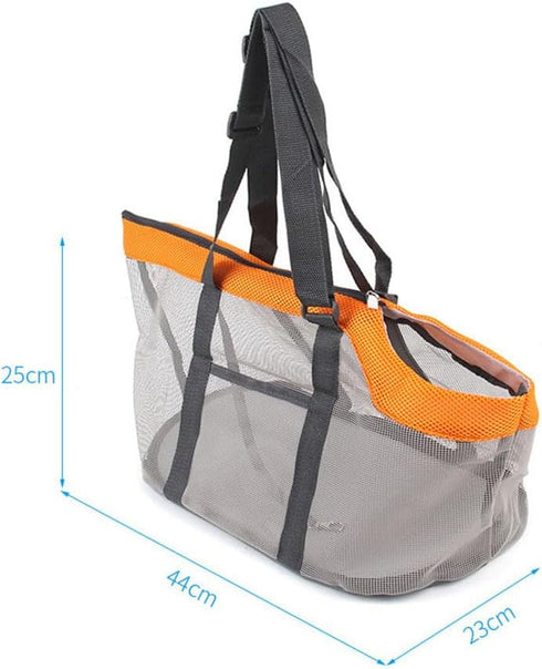 1pc Large Pet Handbag Totes, Mesh Travel Bag, Portable Pet Carrier Bag, Large Puppy Tote in Orange