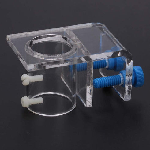 Acrylic Aquarium Soft Pipe Fixture, Durable Water Food Feeding Tube Holder with Clamp