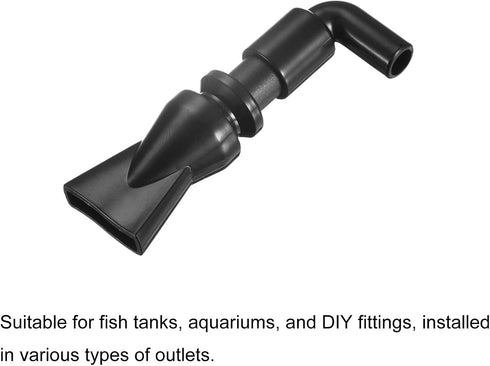 uxcell Aquarium Nozzle Plastic Pump Nozzles, Water Outlet Return Pipe Plumbing Fitting, Black 8mm/0.31" OD, 1Pcs